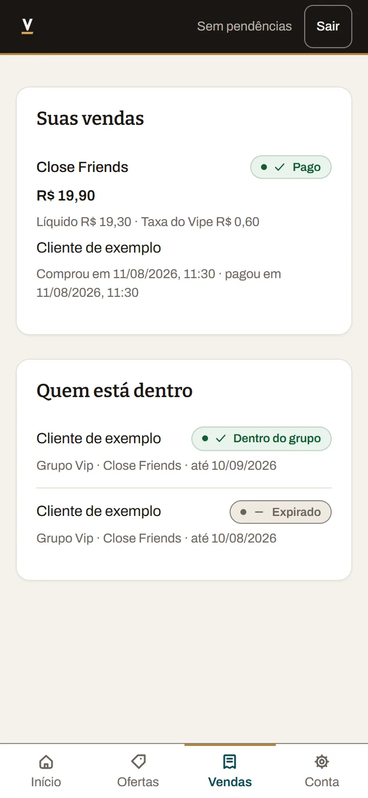 Print real: o acesso expirado na lista do painel